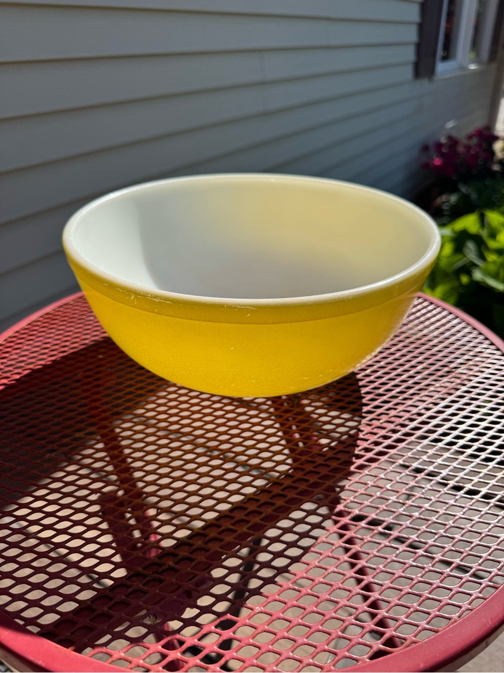 Pyrex Yellow and White Mixing Bowl